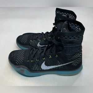 Nike Men's High-Top Black Teal Flyknit Sneakers